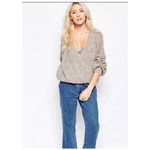 Free People Tan Crew Neck Sweater